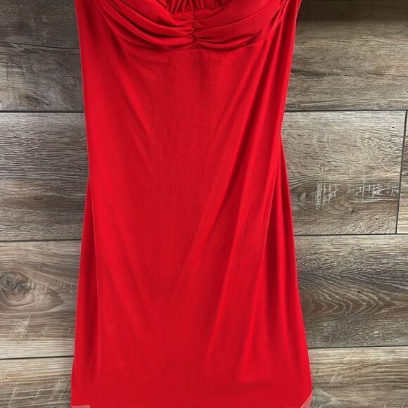 PEEP Vintage Bodycon Red Cocktail Party Homecoming Dress Size Medium - Picture 6 of 13